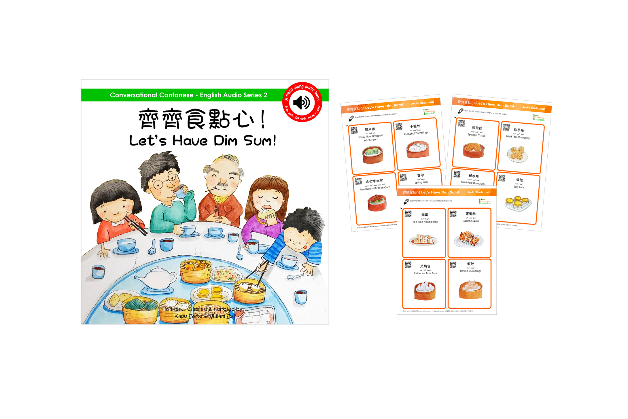 Let's Have Dim Sum (Cantonese & English) Softcover Book + Flashcards *PRE-ORDER*